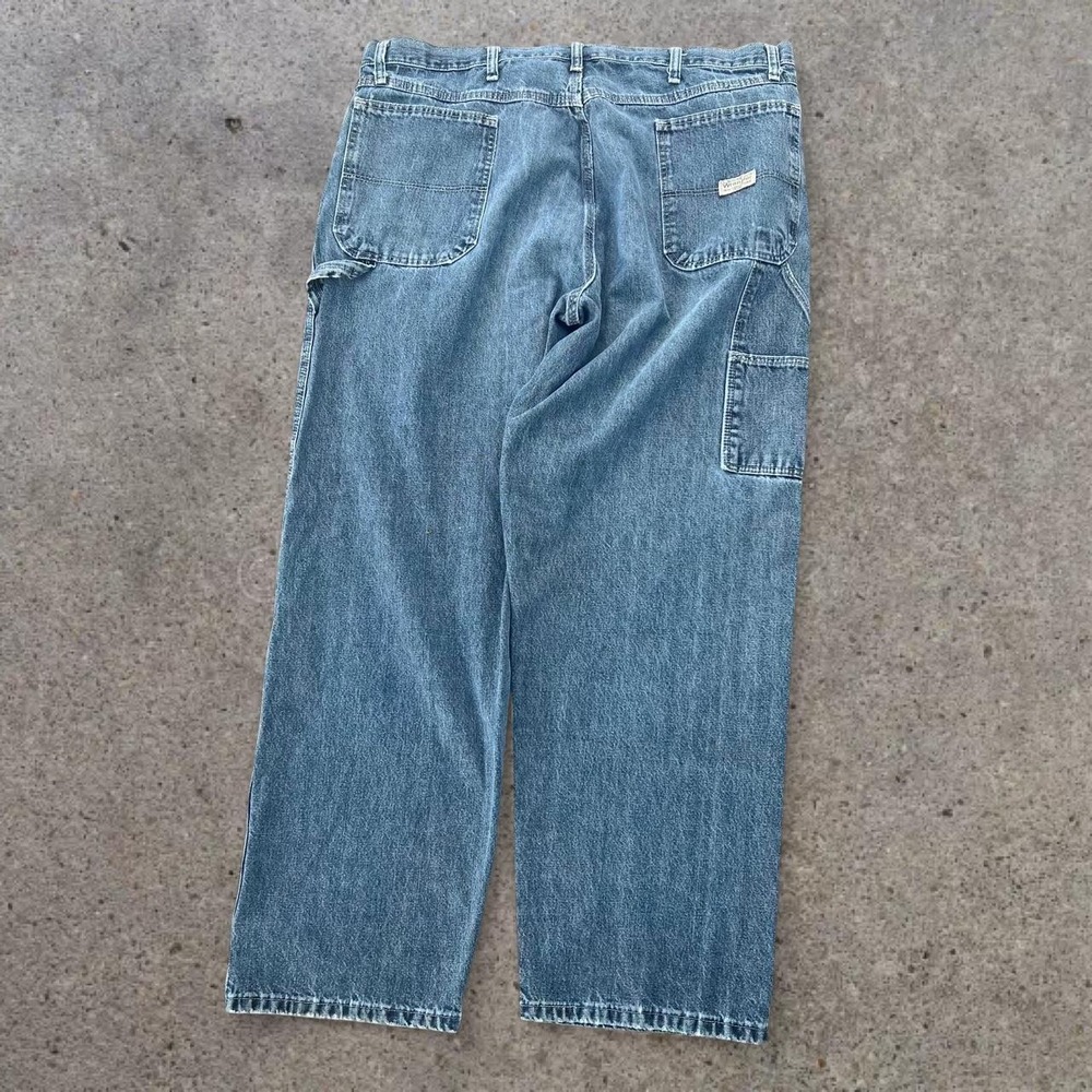 Vintage Wrangler Carpenter Jeans Wide Leg Baggy Workwear Utility Mens 40x30 Y2K - Picture 4 of 5